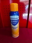 Microban Citrus Scent 24 Hour Disinfectant Sanitizing Spray 15FL Oz. Fixed Price $18.89.