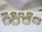 Napkin Rings Set Modern Stainless Steel 1 7/8 H Xlnt Cond Fine Mono. Fixed Price $15.30.