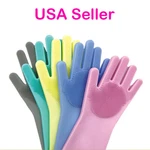 1 Pairs Silicone Cleaning Brush Scrubber Gloves Heat Resistant Dish Washing. Fixed Price $5.29.