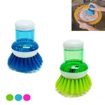 2 Scrubber Soap Dispense Palm Wash Brush Cleaning Pan Pot Dish Bowl Kitchen Tool. Fixed Price $10.99.