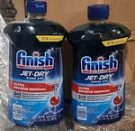 (2) Finish Jet-dry Rinse Aid, 38 Fl. Oz. 748 Washes 3IN1 Ultra Residue Removal. Fixed Price $34.99.