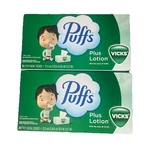 2 Puffs Vicks Scent Plus Lotion Ply Facial Tissue Family Size 88 Sheet/box. Fixed Price $18.99.