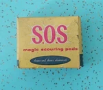 Vintage Mid Century Modern Sos Magic Scouring Pads Original Box Only. Fixed Price $12.99.