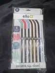 Ello Live Green, Sip 6 Cocktail Straws 1 Cleaning Brush Reusable Metallic. Fixed Price $9.22.