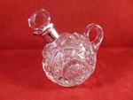 English Silver Topped Cut Glass Oil Decanter By John Grinsell & Sons C1914. Fixed Price $126.60.