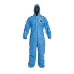 Dupont PB127SBU2X002500 Hooded Disposable Coverall, 2XL, Blue, Sms, Zipper. Fixed Price $77.69.