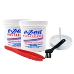 2 E-z-est Ezest Easy Coin Cleaner Copper Gold Silver Jewelry W/ Basket Brush 5OZ. Fixed Price $29.99.