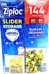 Ziploc Slider Storage Bag Variety Pack Durable Easy Use Seal 144 Count. Fixed Price $25.59.