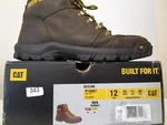 Cat Mens Soft Toe Oil & Slip Resistant Leather Work Safety Boot Seal Brown Sz 12. Fixed Price $43.99.
