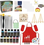 Colorful Acrylic Paint With Building Block Houses Set. Fixed Price $36.43.