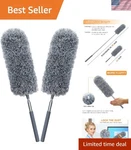 2 Pack Microfiber Feather Duster For Cleaning With Extendable Pole Hand Washable. Fixed Price $12.76.
