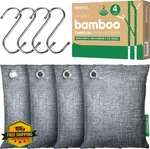 Activated Charcoal Odor Absorber 4X200G Hooks Bamboo Air Purifier Smell. Fixed Price $27.99.