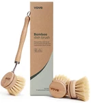 Bamboo Dish Brush With 3 Replacement Heads Natural Bristles. Fixed Price $36.45.