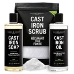 Caron & Doucet Ultimate Cast Iron Set Plus Seasoning Oil, Cleaning Soap R.... Fixed Price $86.02.