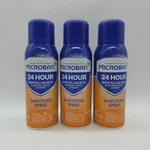 Lot Of 3 Microban 24 Hour Sanitizing Spray Kills 99.9 % Citrus Scent 12.5OZ Cans. Fixed Price $19.99.