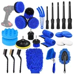 26PCS Auto Cleaning Set - Interior/exterior, Wheels Drill Brushes, Buff.... Fixed Price $35.19.
