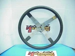 Vintage Schroeder Style 4 Spoke Close To 17" Steel Steering Wheel Sprint Car. Fixed Price $200.00.