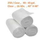 Trash Bags - 45 Gallon Garbage Can Liners, 16 Mic. 40" X 48" Clear. Fixed Price $47.89.