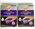 Scotch Brite For Glass Stovetops, Tackle Burnt On Messes, 2 Packs - 4 Pads. Fixed Price $9.99.