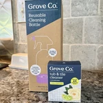 Grove Co. Reusable Cleaning Glass Spray Bottle 16 Fl Oz + Tub & Tile Concentrate. Fixed Price $24.99.