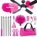 Calbeau Ceiling Fan Cleaner Duster W/ 60" Extension Pole & Attachments. Fixed Price $45.19.