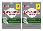 Cascade Platinum Dishwasher Cleaner, 3 Count 2 Boxes. Fixed Price $14.09.