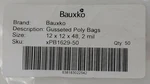 Bauxko 12 48" - Mil Gusseted Poly Bags, Quantity 50. Fixed Price $57.69.