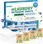 Laundry Detergent Sheets, 200 Loads Fresh Linen Scent Soap Washing No. Fixed Price $14.29.