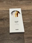 Hay Sip Swirl Glass Straws Set Of 4 Borosilicate Reusable Cleaning Brush. Fixed Price $15.99.