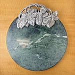 Rh Macys Vintage Marble Cheese Cutting Board 12" Metal Accents. Fixed Price $15.00.