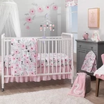 Bedtime Originals Blossom Pink Watercolor Floral 3-PIECE Baby Crib Bedding Set. Fixed Price $64.99.