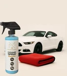 Ceramic Spray + Microfiber Towel Kit Car Detailing Shine, Hydrophobic SIO2. Fixed Price $25.00.