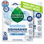 Seventh Generation Dishwasher Detergent Packs Free & Clear Of 2 For Sparkli. Fixed Price $44.07.