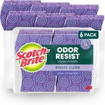Scotch-brite Odor Resist Non-scratch Scrub Sponge, 6 Sponges, Blue. Fixed Price $12.97.