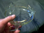 Glass Clear Candy/ Serving Dish With Eagle/bird Gold Trim 7 By 1/2 In. High. Fixed Price $14.99.