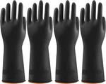 4 Pairs Black Rubber Dishwashing Gloves - Reusable Cleaning For Kitchen,. Fixed Price $10.95.