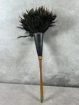 Bright Way Duster Wood Handle Feathers Head Black Brown Green. Fixed Price $16.00.