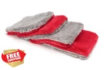 Autofiber Flat Out Microfiber Car Wash Pad 4 Pack Red Gray 9X8 Inch. Fixed Price $55.00.