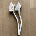 Two White Ikea Hook Cleaning Washing Scrub Brushes-safe For Nonstick Cookware. Fixed Price $9.99.
