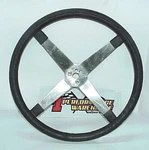 Vintage Chrome Sprint Car 4 Spoke Steering Wheel Close To 17" Ratrod Schroeder. Fixed Price $405.00.