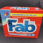 Fab Concentrated Ultra Laundry Detergent 2.1 Lb Dazzling Whites 32 Loads Ocean. Fixed Price $28.49.