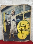 Vintage Store Signage "water Repellent" Audrey Hepburn Looking Ad 27.5" X 21". Fixed Price $32.99.