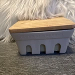 Beekman 1802 Soap Dispenser Caddy Dish Ceramic With Wood Lid Cottagecore. Fixed Price $17.99.