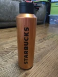 Starbucks 2024 Orange & Black Shine Wordmark Logo Strap Bottle Tumbler Oz. Fixed Price $8.99.