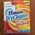 15 Minute Drycleaner W/ Bounce Freshness - 6 Cleaning Cloths; Up To 24 Garments. Fixed Price $24.00.