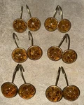 Set Of 12 Stainless Steel Round Gold Interdesign Forma Shower Curtain Hooks. Fixed Price $14.40.