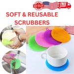 6PCS Silicone Dish Scrubber Cleaning Sponge Brush Kitchen Washing Pad. Fixed Price $12.99.