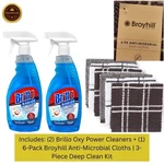 Brillo Basics Oxy Power Spray Cleaner 2-PACK + 6 Broyhill Dish Cloths Bundle. Fixed Price $29.95.