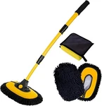 Car Brush With Long Handle, Yellow Mop Washing Cloth. Fixed Price $47.89.