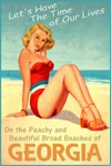Georgia Beach Beauty Pin Up Peach State Dixie Travel Poster Art Print 296. Fixed Price $35.50.